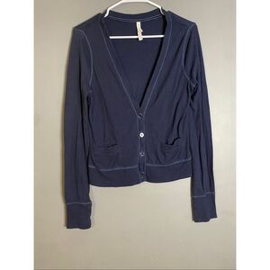 Aeropostale Blue Navy Button Up Pocket Cardigan Size Large